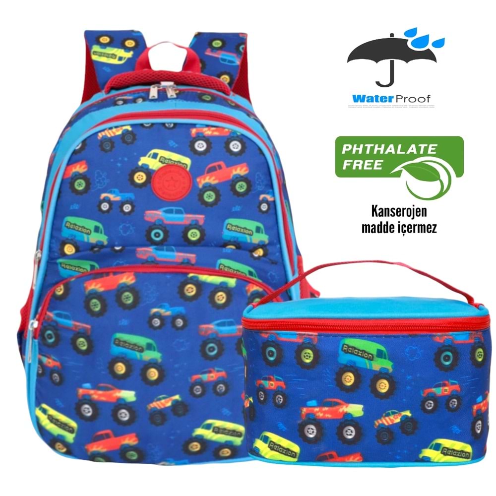 Kidessa 1302 Anatomik Sırtlı Yapılı Unisex İlkokul Çantası - NKT01302-mavi-TEK EBAT