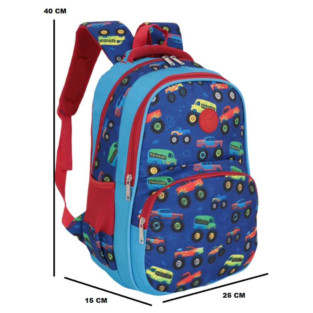 Kidessa 1302 Anatomik Sırtlı Yapılı Unisex İlkokul Çantası - NKT01302-mavi-TEK EBAT