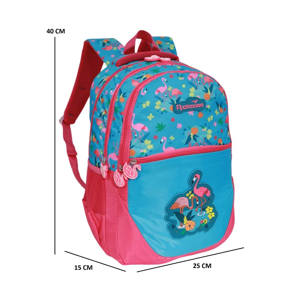 Kidessa 1302 Anatomik Sırtlı Yapılı Unisex İlkokul Çantası - NKT01302-mavi pembe-TEK EBAT