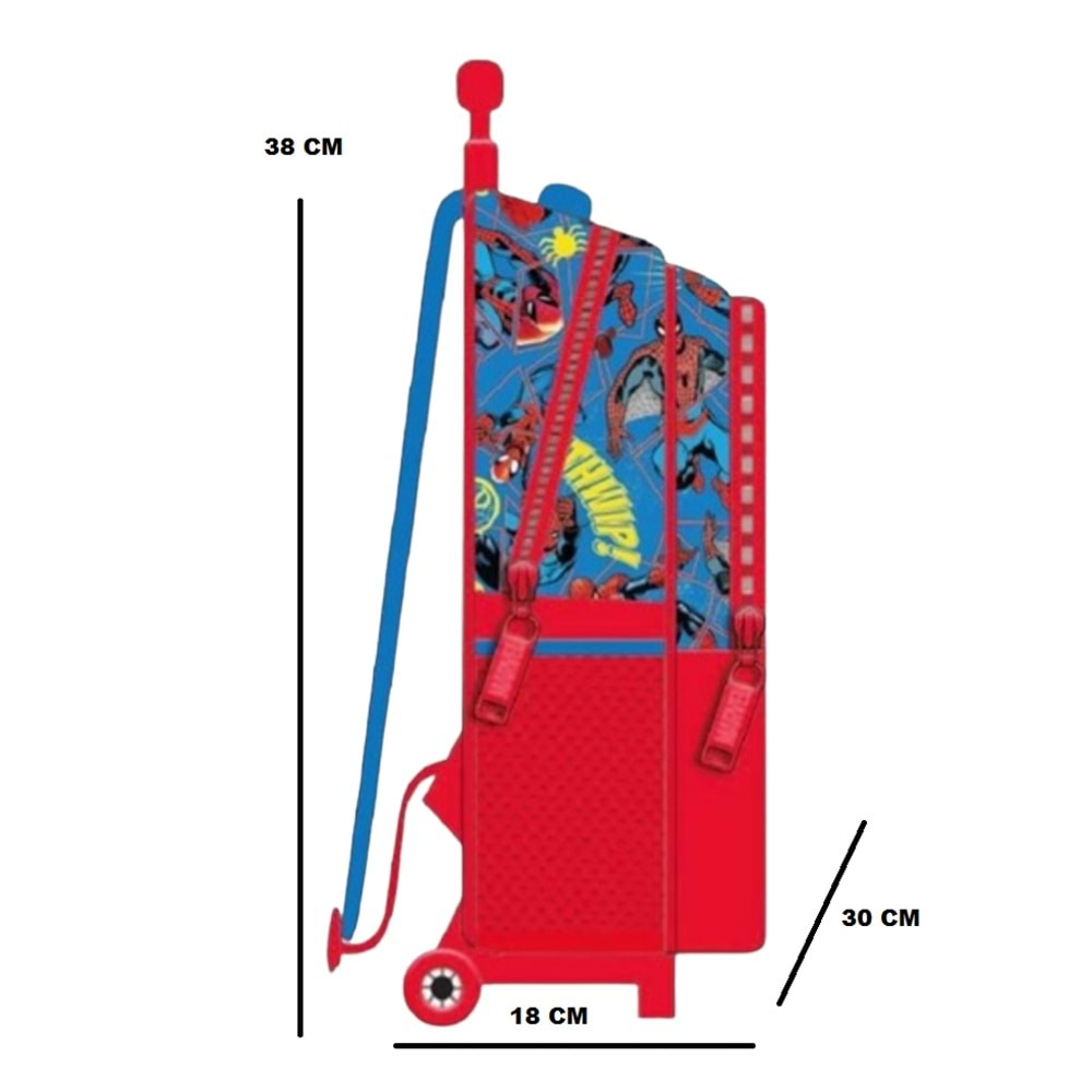 Kidessa 1304 Anatomik Sırtlı Yapılı Unisex Çekçekli İlkokul Çantası - NKT01304-mavi-TEK EBAT