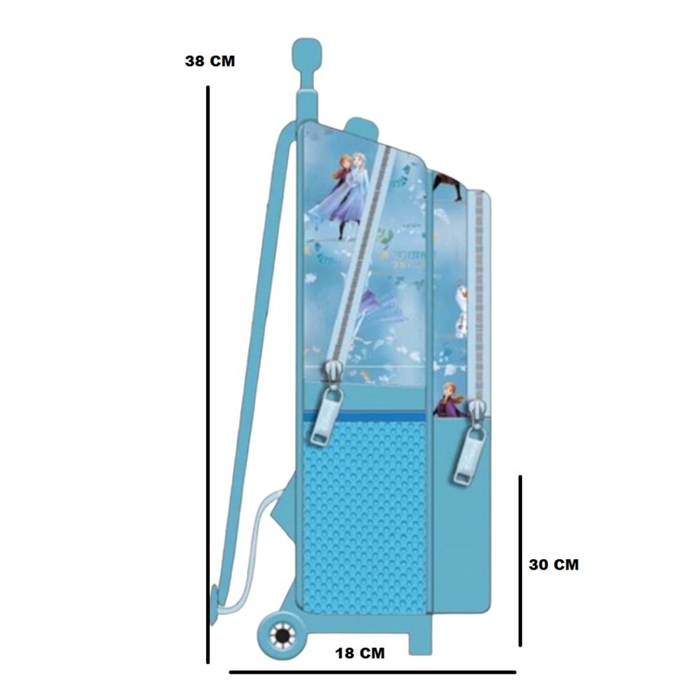 Kidessa 1304 Anatomik Sırtlı Yapılı Unisex Çekçekli İlkokul Çantası - NKT01304-turkuaz-TEK EBAT
