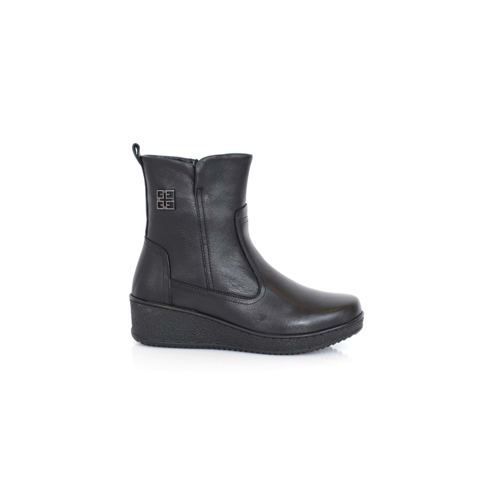 Konfores 1327 Hakiki Deri Anatomik Tabanlı Bayan Bot - NKT01327-siyah-39