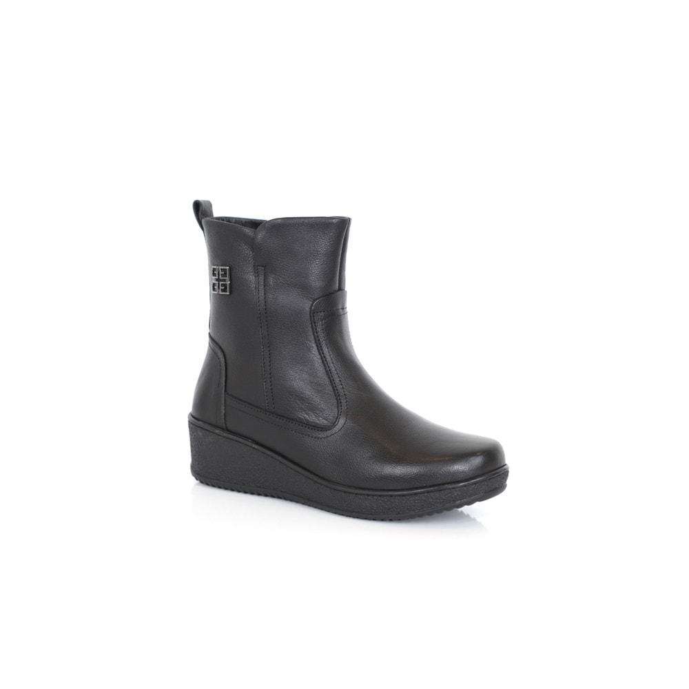 Konfores 1327 Hakiki Deri Anatomik Tabanlı Bayan Bot - NKT01327-siyah-39