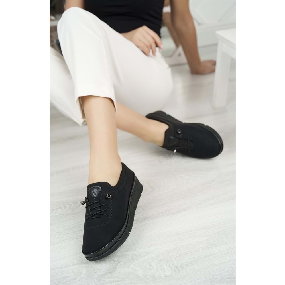 Konfores 1356 Anatomik Bayan Mevsimlik Ayakkabı - NKT01356-siyah-36