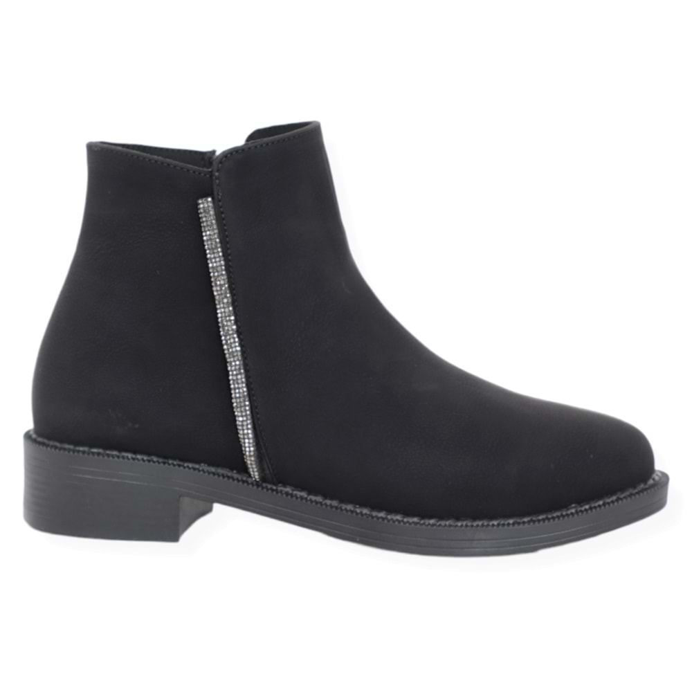 Konfores 1362 Düz Tabanlı Klasik Bayan Bot - NKT01362-siyah-38