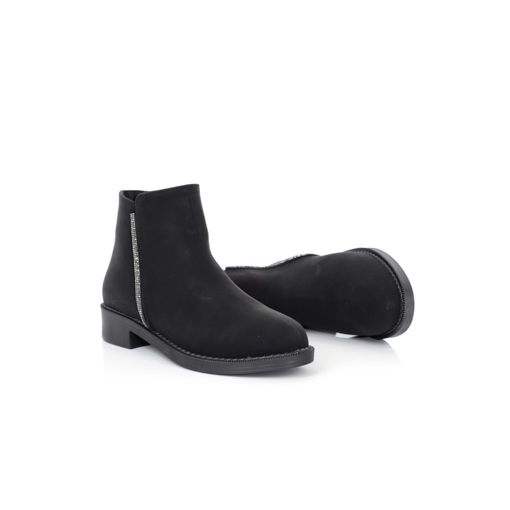 Konfores 1362 Düz Tabanlı Klasik Bayan Bot - NKT01362-siyah-40