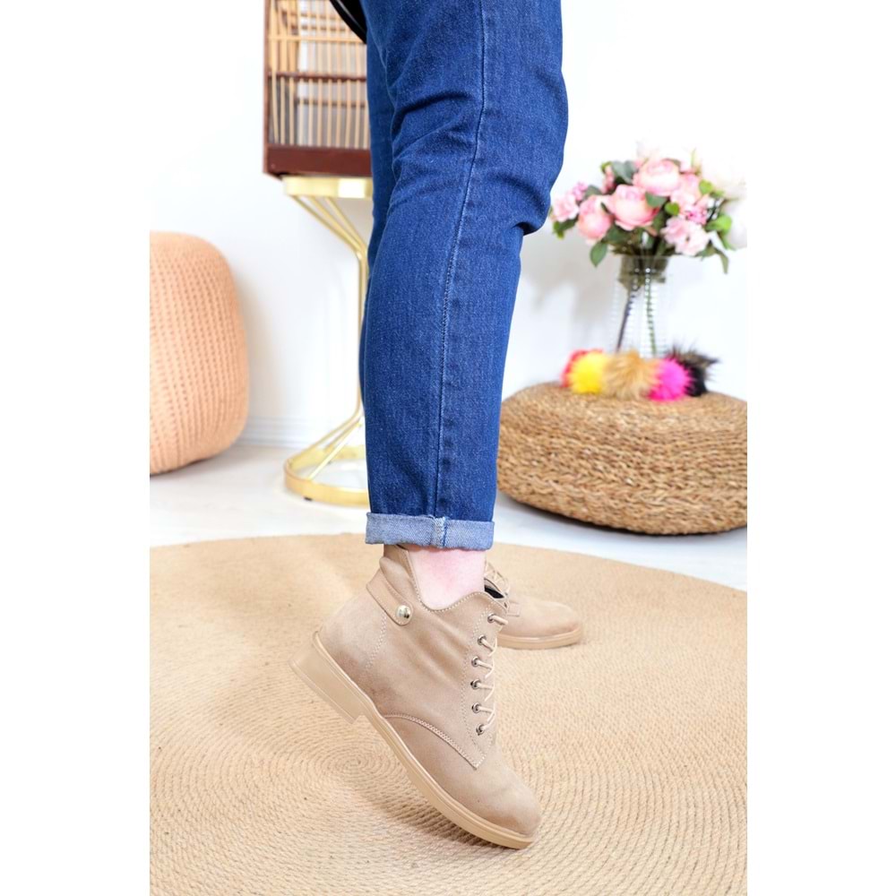 Konfores 1381 Bayan Kısa Postal Bot - NKT01381-BEJ-37