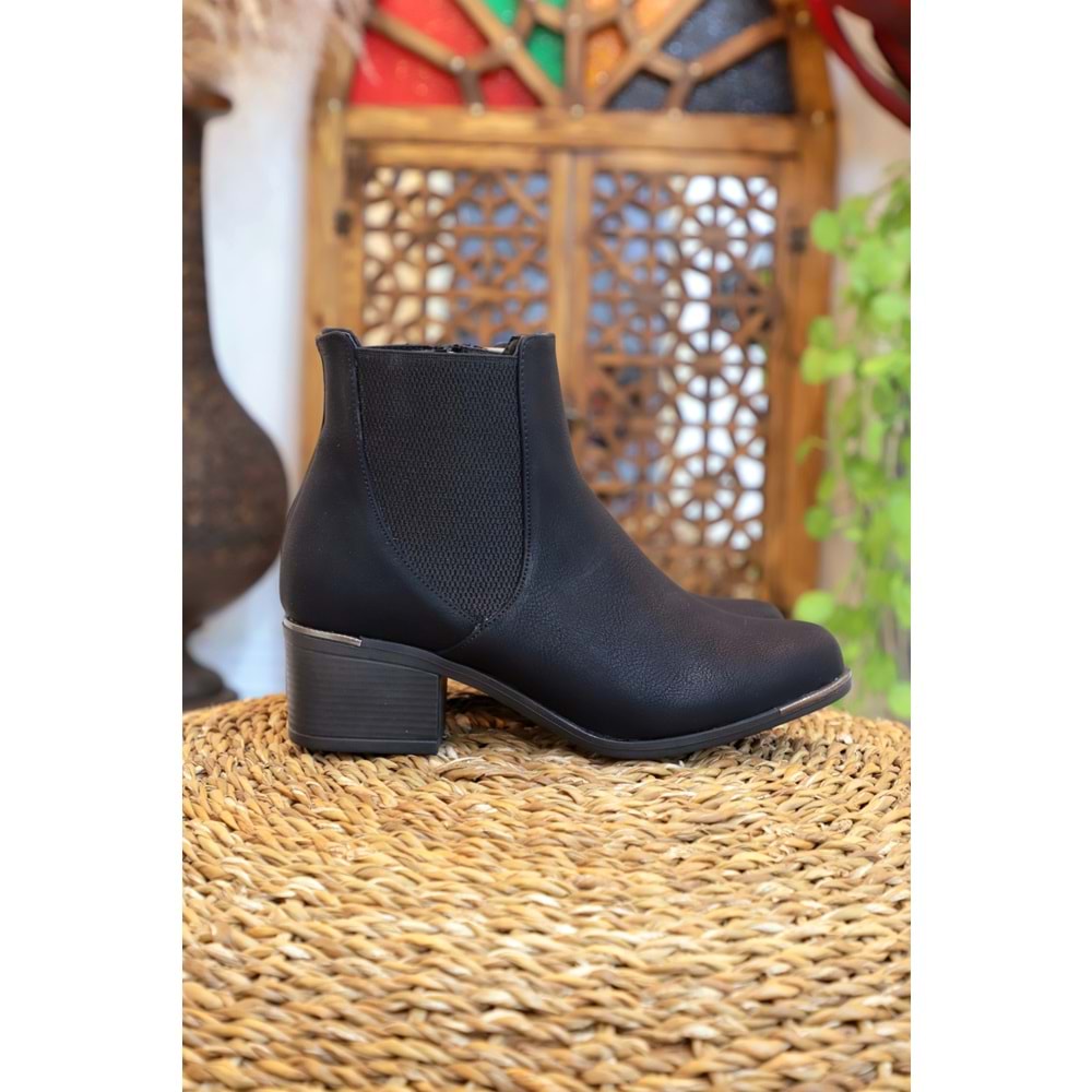 Konfores 1404 Kauçuk Tabanlı Bayan Klasik Bot - NKT01404-siyah-36