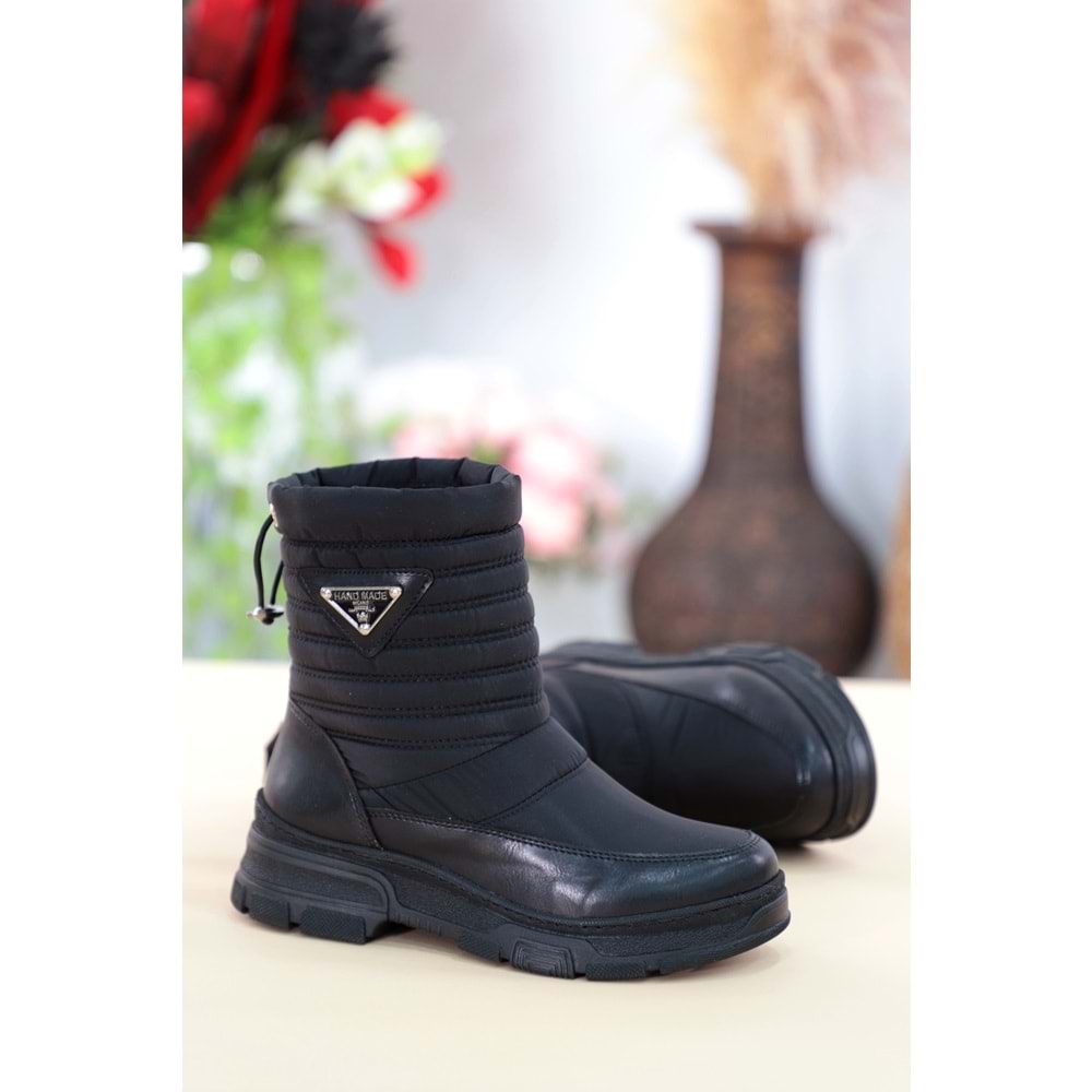 Konfores 1427 Kauçuk Tabanlı Bayan Spor Bot - NKT01427-siyah-36