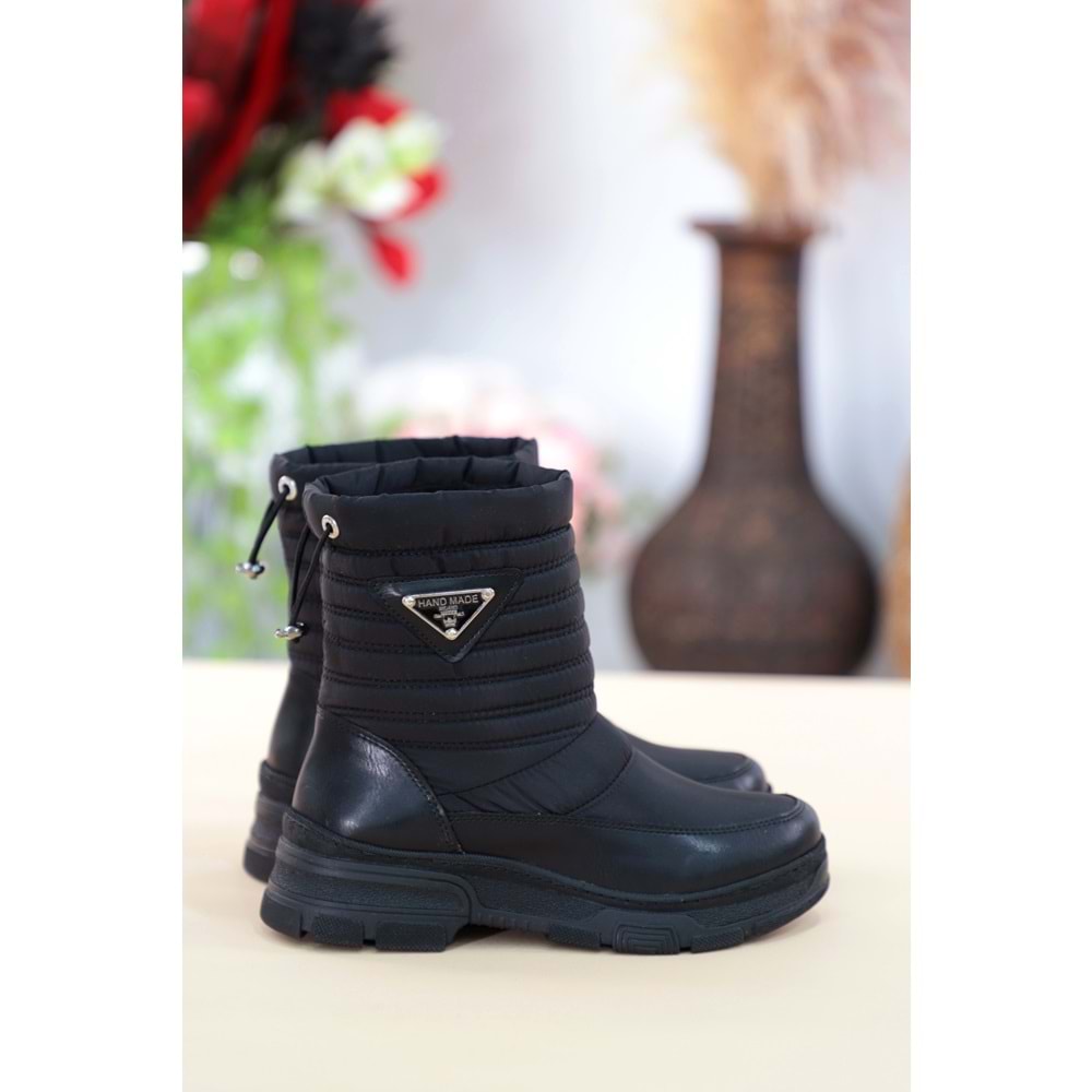 Konfores 1427 Kauçuk Tabanlı Bayan Spor Bot - NKT01427-siyah-36