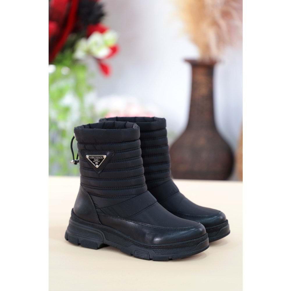 Konfores 1427 Kauçuk Tabanlı Bayan Spor Bot - NKT01427-siyah-38