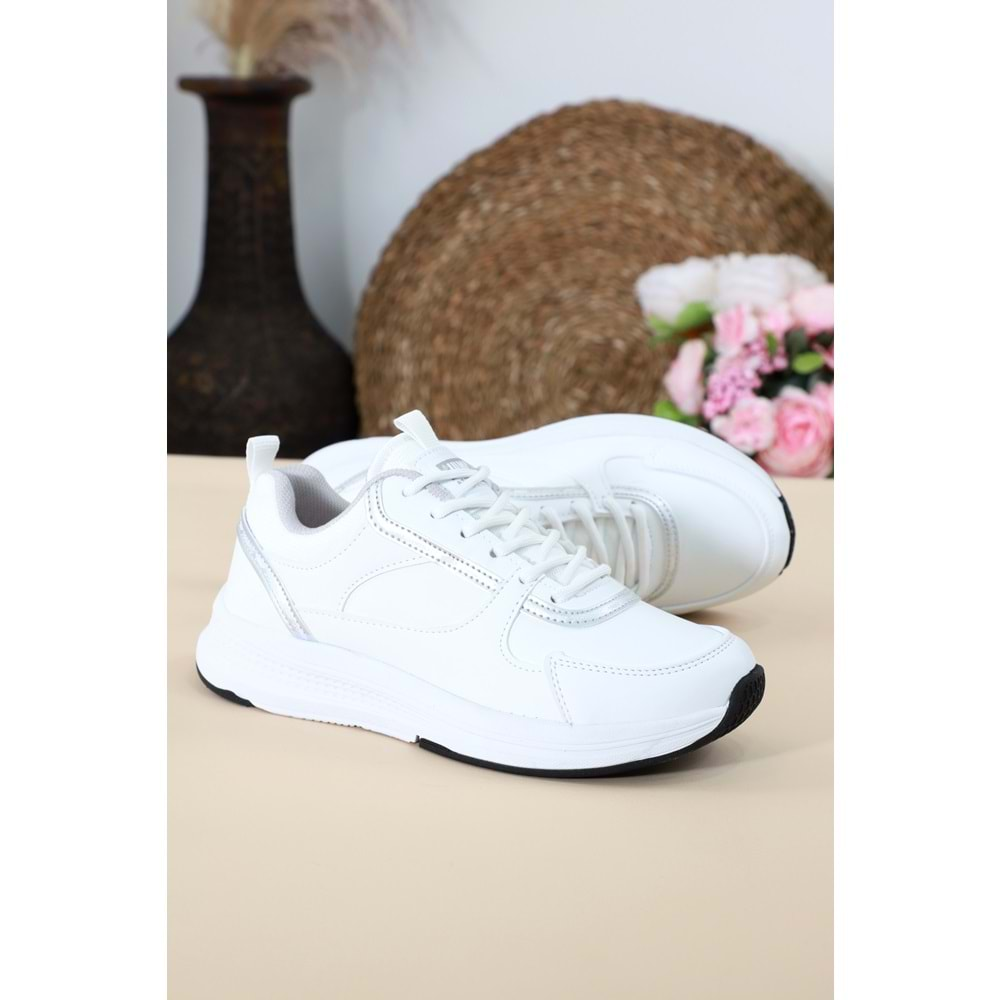 Konfores 1454-27782 Anatomik Taban Sneakers Ayakkabı - NKT01454-BEYAZ-38