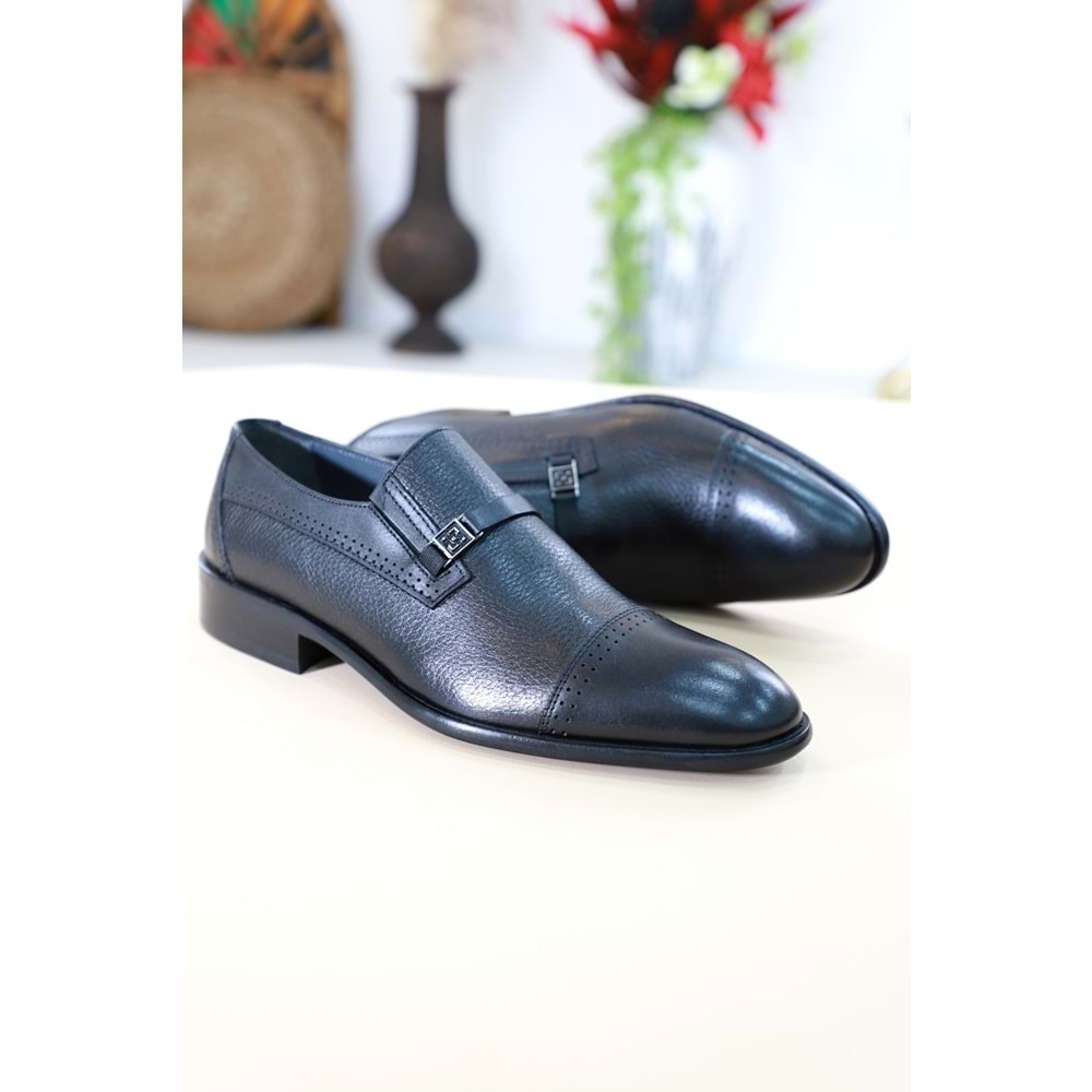 Konfores 1460 Hakiki Deri Erkek Klasik Ayakkabı - NKT01460-siyah-41