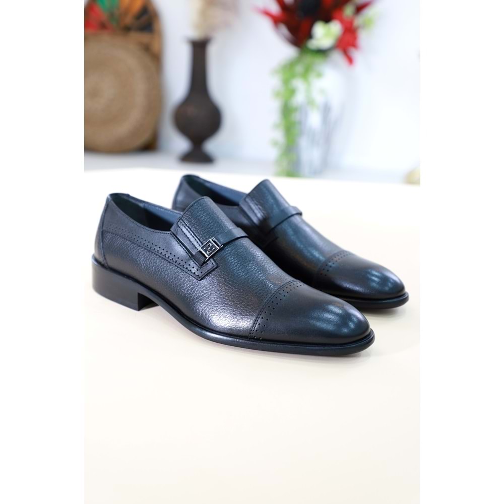 Konfores 1460 Hakiki Deri Erkek Klasik Ayakkabı - NKT01460-siyah-41