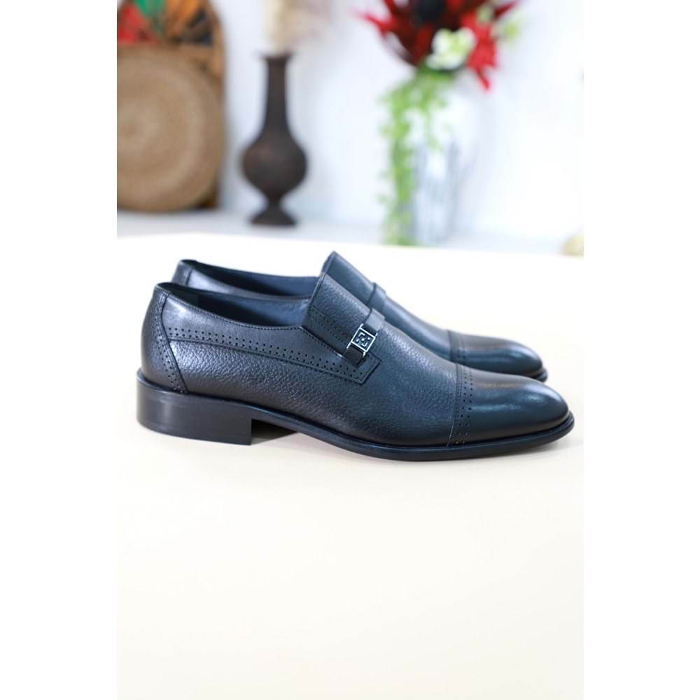 Konfores 1460 Hakiki Deri Erkek Klasik Ayakkabı - NKT01460-siyah-41