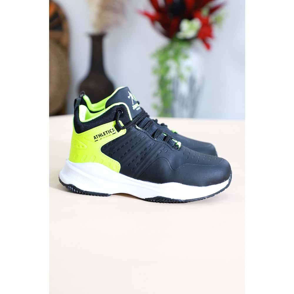 Kidessa 1470-26974 Anatomik Tabanlı Çocuk Basket Ayakkabı - NKT01470-siyah yeşil-33