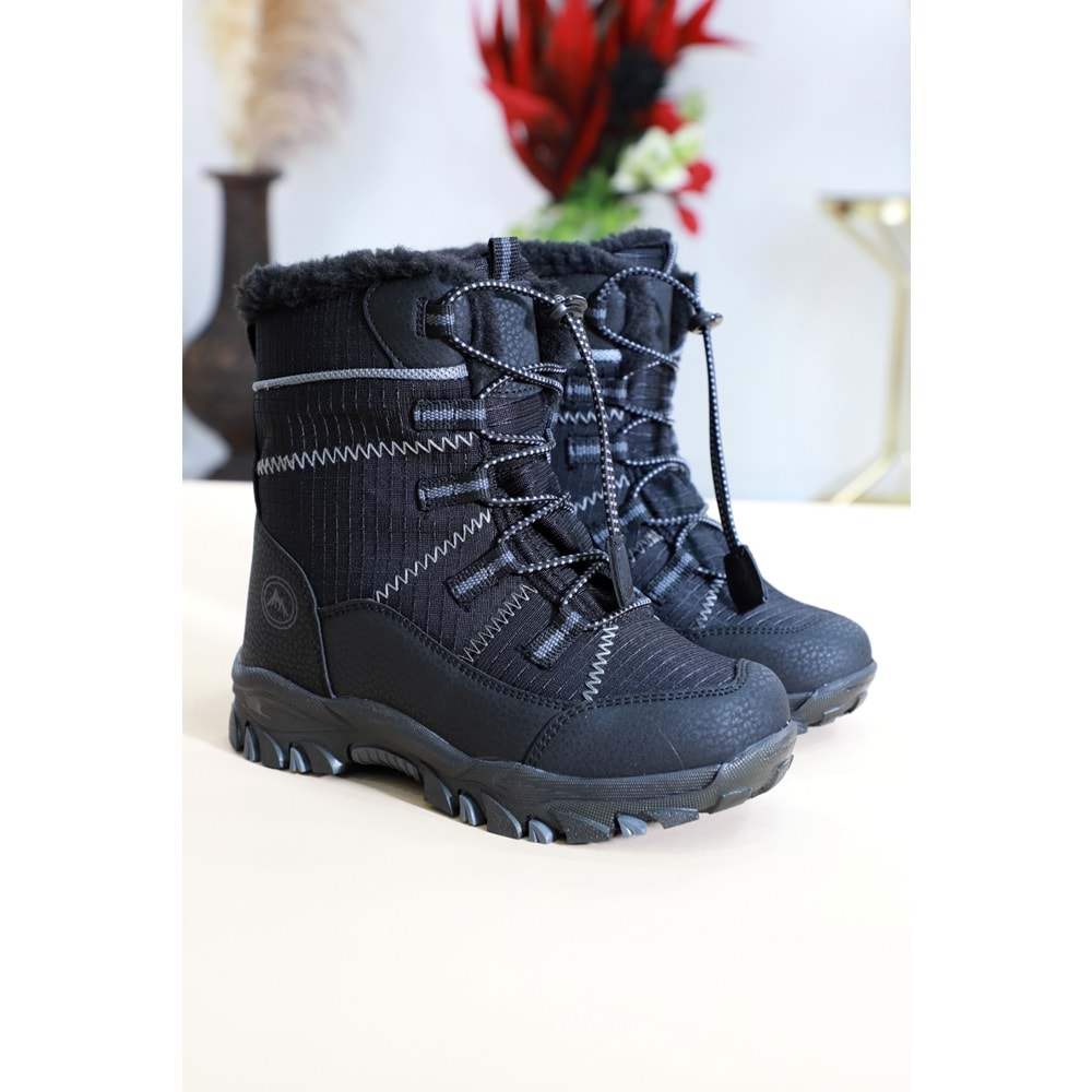 Kidessa 1475 Anatomik Tabanlı Çocuk Kar Botu - NKT01475-siyah gri-27