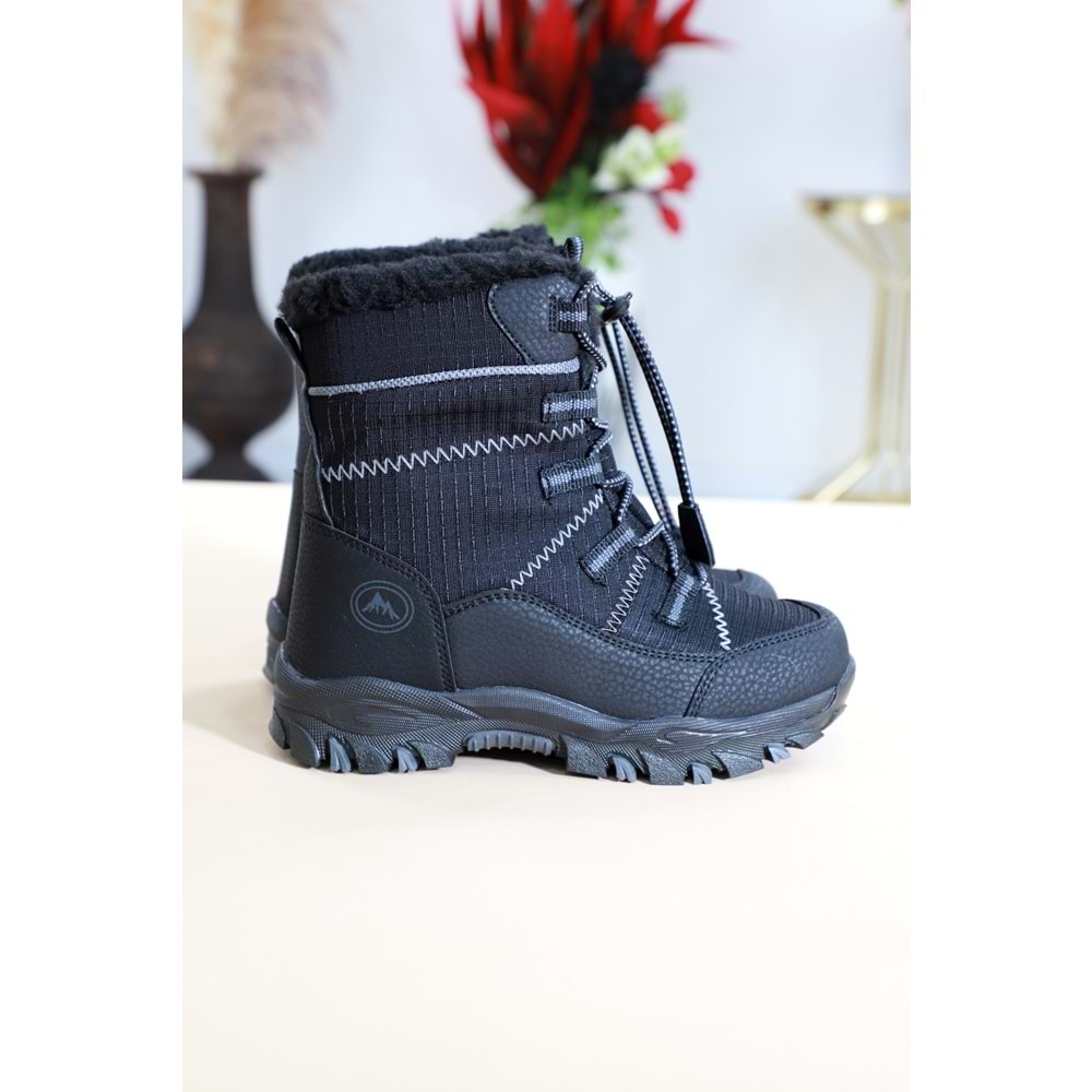 Kidessa 1475 Anatomik Tabanlı Çocuk Kar Botu - NKT01475-siyah gri-27