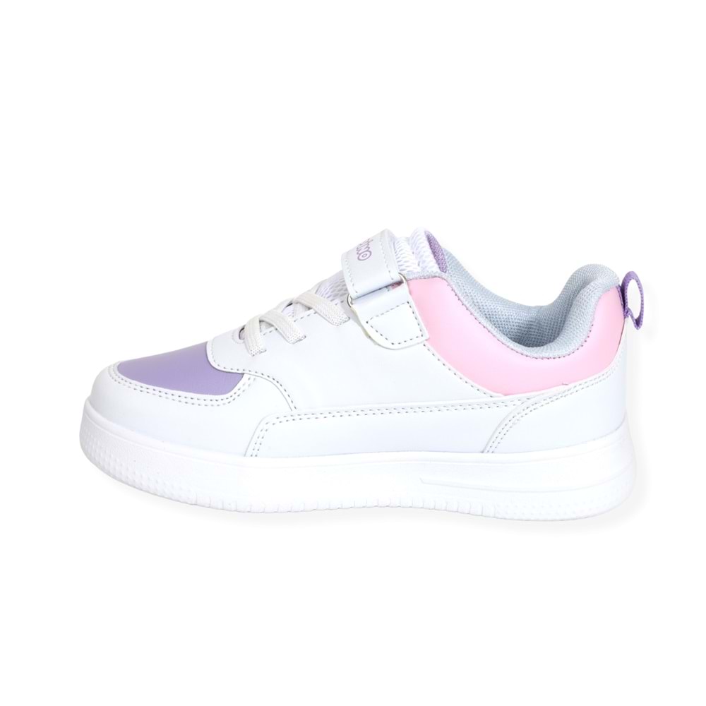 Kidessa 1507 Anatomik Taban Unisex Çocuk Sneakers Ayakkabı - NKT01507-Beyaz Lila-26