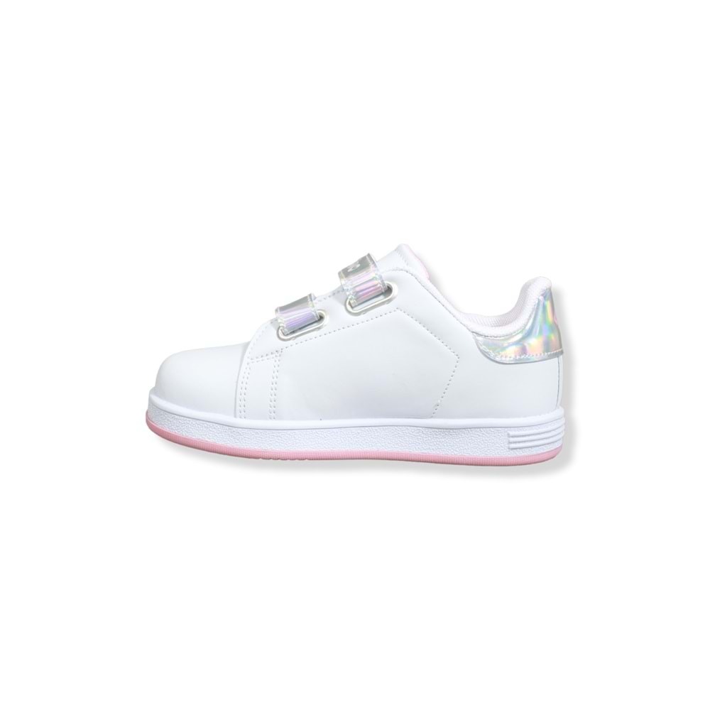 Kidessa 1509 Anatomik Taban Unisex Çocuk Sneakers Ayakkabı - NKT01509-Beyaz Gümüş-26