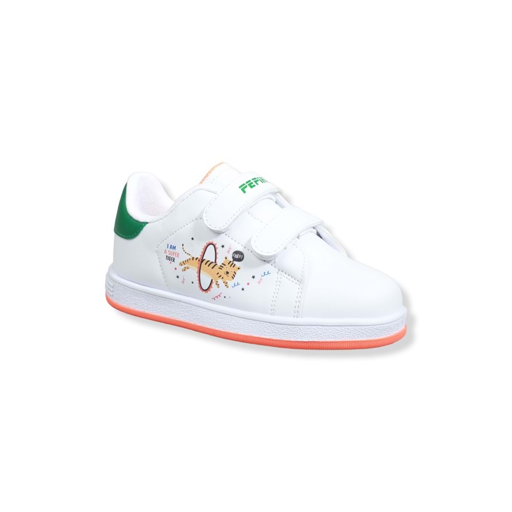 Kidessa 1509 Anatomik Taban Unisex Çocuk Sneakers Ayakkabı - NKT01509-beyaz yeşil-30