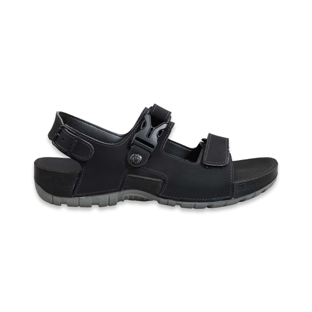 Konfores 1522-9829-2 Tam Anatomik Erkek Sandalet - NKT01522-siyah-43
