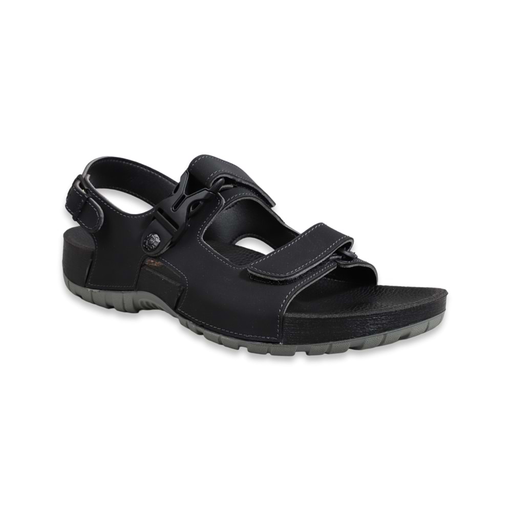Konfores 1522-9829-2 Tam Anatomik Erkek Sandalet - NKT01522-siyah-43