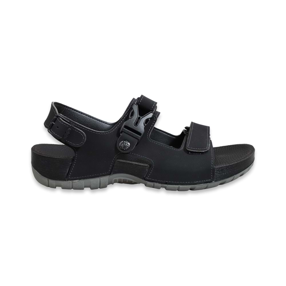 Konfores 1522-9829-2 Tam Anatomik Erkek Sandalet - NKT01522-siyah-44