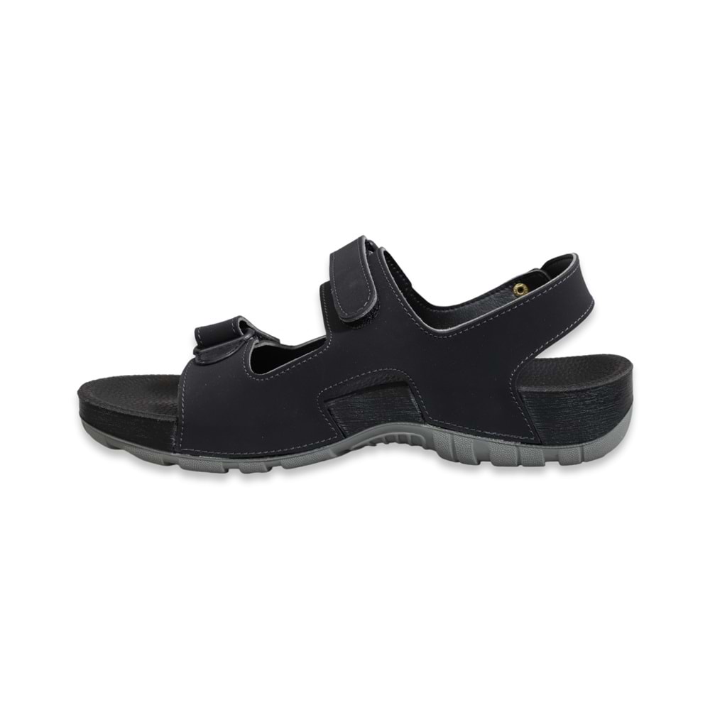 Konfores 1522-9829-2 Tam Anatomik Erkek Sandalet - NKT01522-siyah-44