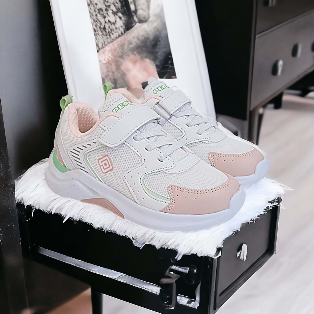 Kidessa 1565 Anatomik Taban Unisex Çocuk Sneakers Ayakkabı - NKT01565-PUDRA-32