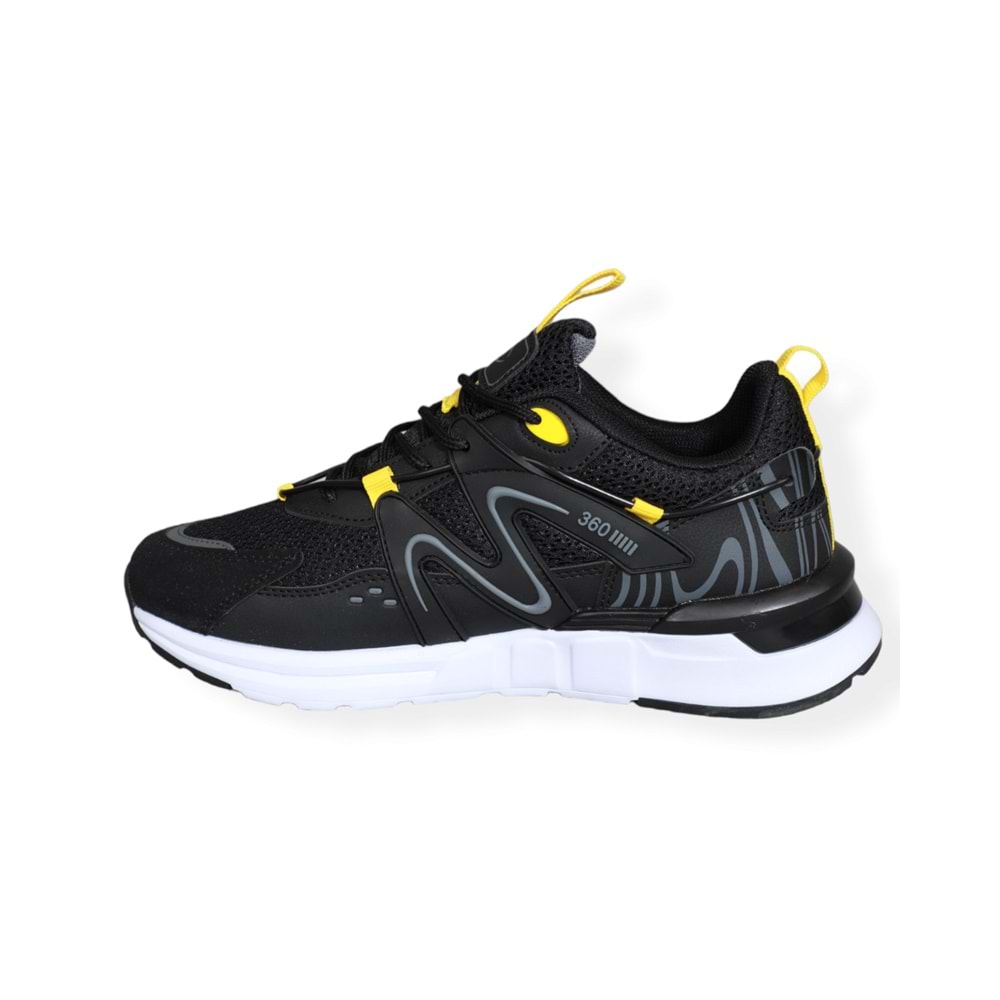 Konfores 1574 Anatomik Tabanlı Sneakers Ayakkabı - NKT01574-siyah sarı-41