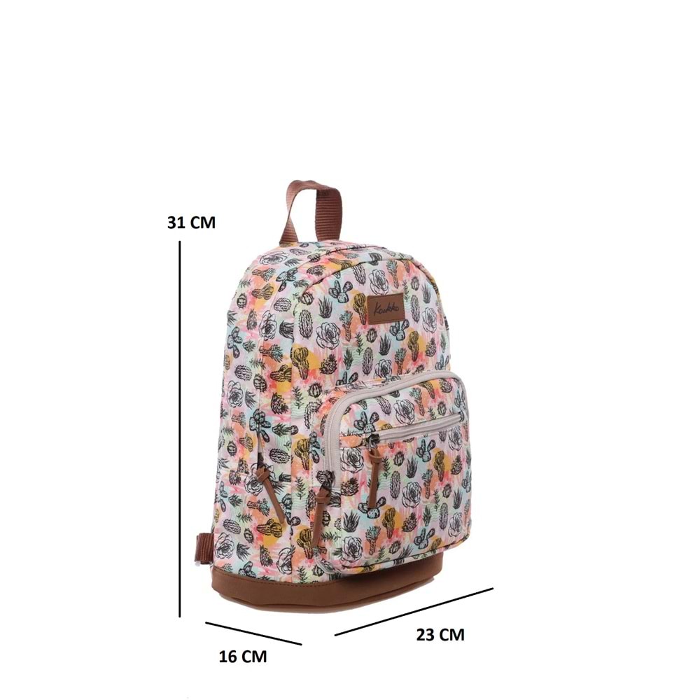 Konfores 1579 Su Geçirmez Kumaş Lüks Bayan Günlük Mini Sırt Çantası - NKT01579-KREM-TEK EBAT