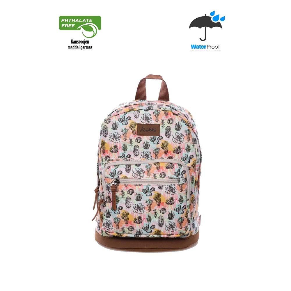Konfores 1579 Su Geçirmez Kumaş Lüks Bayan Günlük Mini Sırt Çantası - NKT01579-KREM-TEK EBAT