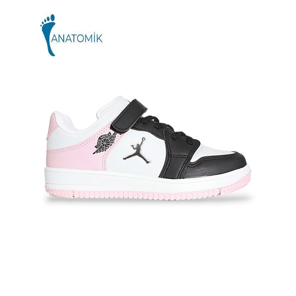 Kidessa 1608 Anatomik Tabanlı Unisex Çocuk Sneakers Ayakkabı - NKT01608-siyah pembe-35