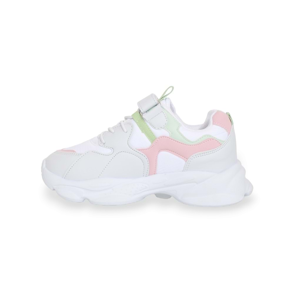 Kidessa 1646 Anatomik Tabanlı Çocuk Sneakers Ayakkabı - NKT01646-beyaz pembe-31