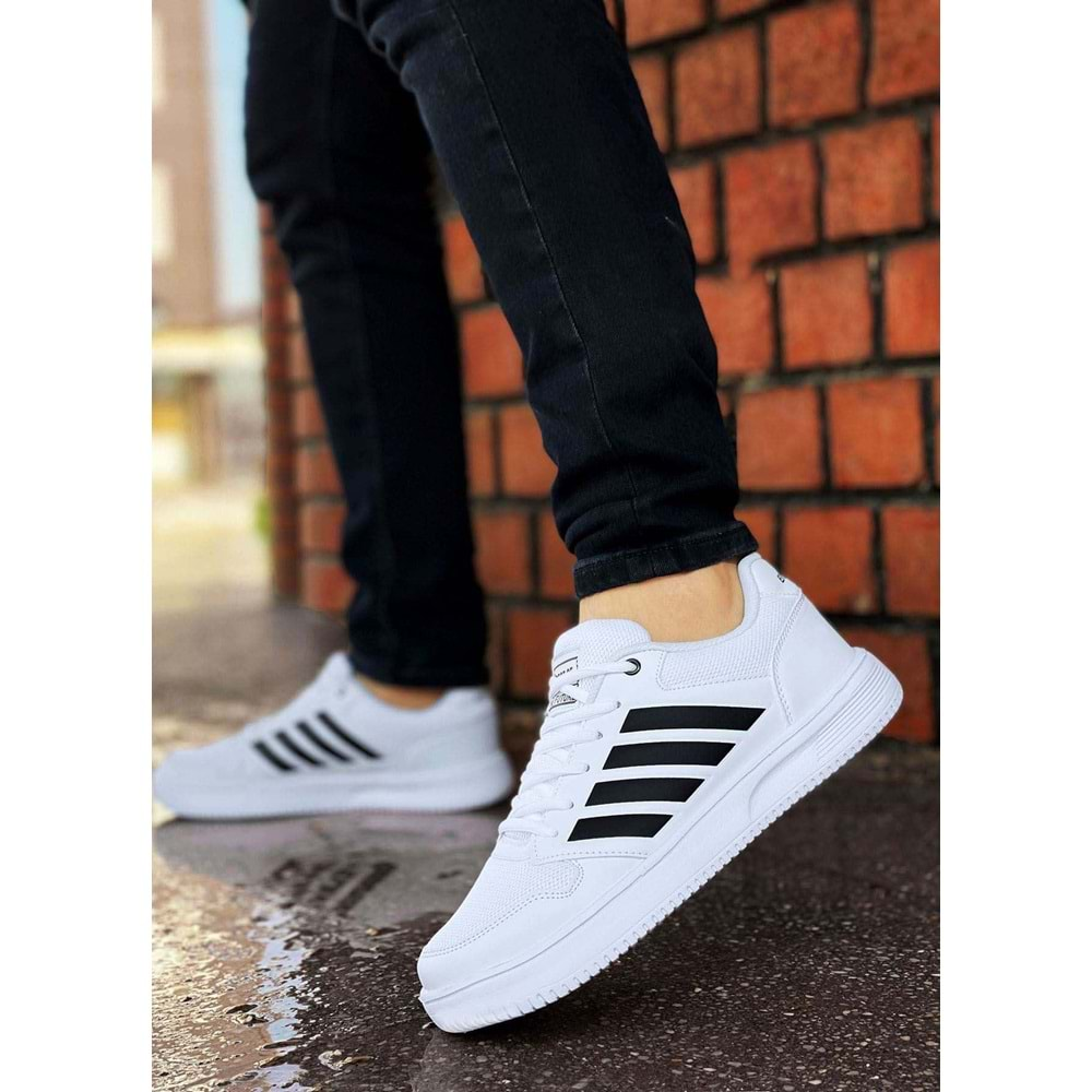 Konfores 1651 Anatomik Tabanlı Unisex Sneakers Ayakkabı - NKT01651-beyaz siyah-39