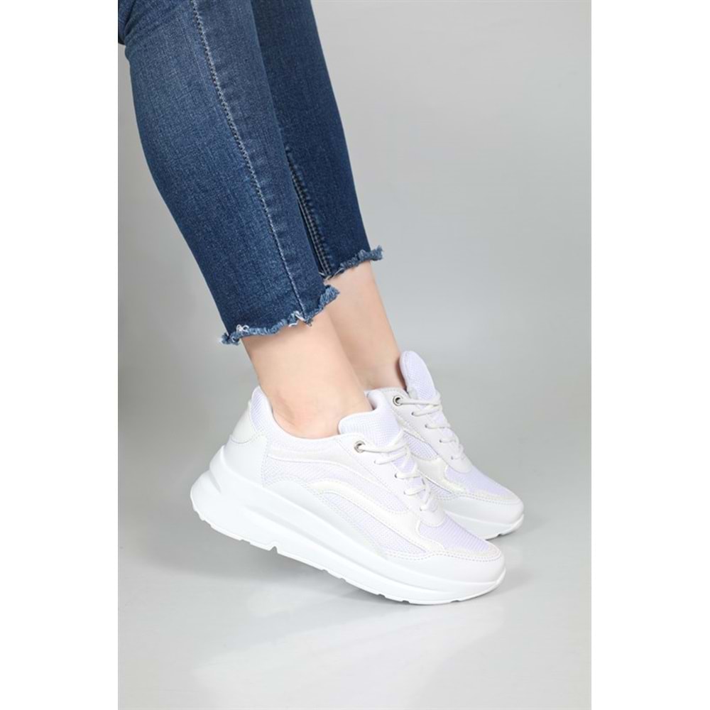 Konfores 1659 Anatomik Tabanlı Bayan Sneakers Ayakkabı - NKT01659-BEYAZ-36
