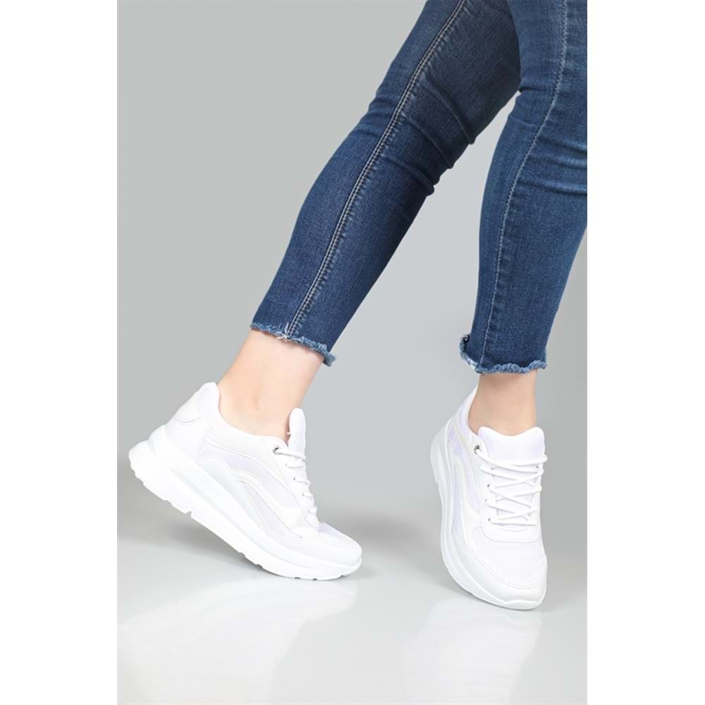 Konfores 1659 Anatomik Tabanlı Bayan Sneakers Ayakkabı - NKT01659-BEYAZ-36