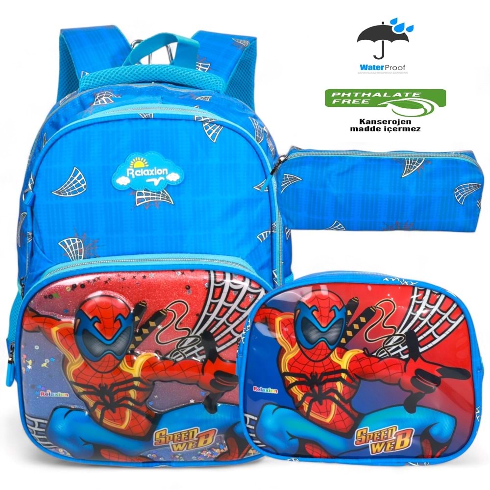 Kidessa 1661 Anatomik Sırtlı Yapılı Kız ve Erkek Çocuk İlkokul Çantası - NKT01661-Saks-TEK EBAT