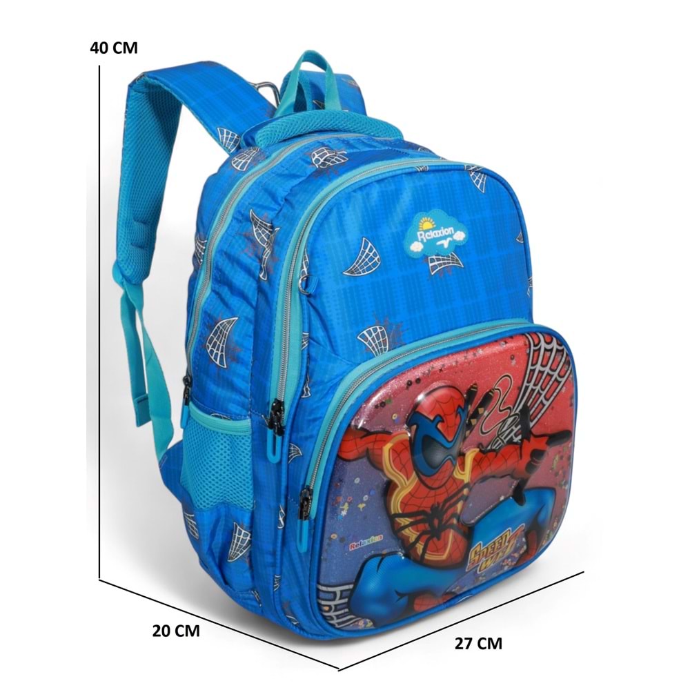 Kidessa 1661 Anatomik Sırtlı Yapılı Kız ve Erkek Çocuk İlkokul Çantası - NKT01661-Saks-TEK EBAT