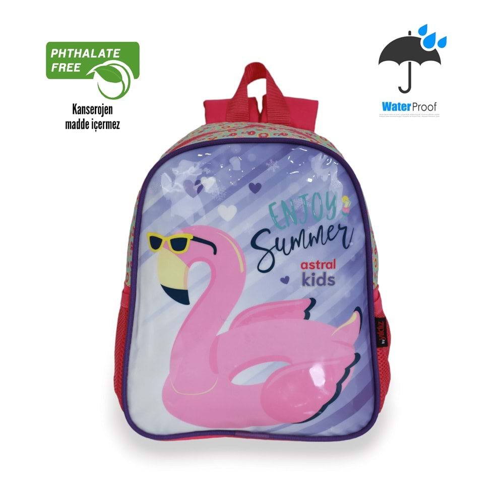 Kidessa 1666 Anatomik Sırtlı Yapılı Unisex Kreş ve Anaokul Çantası - NKT01666-lila-TEK EBAT