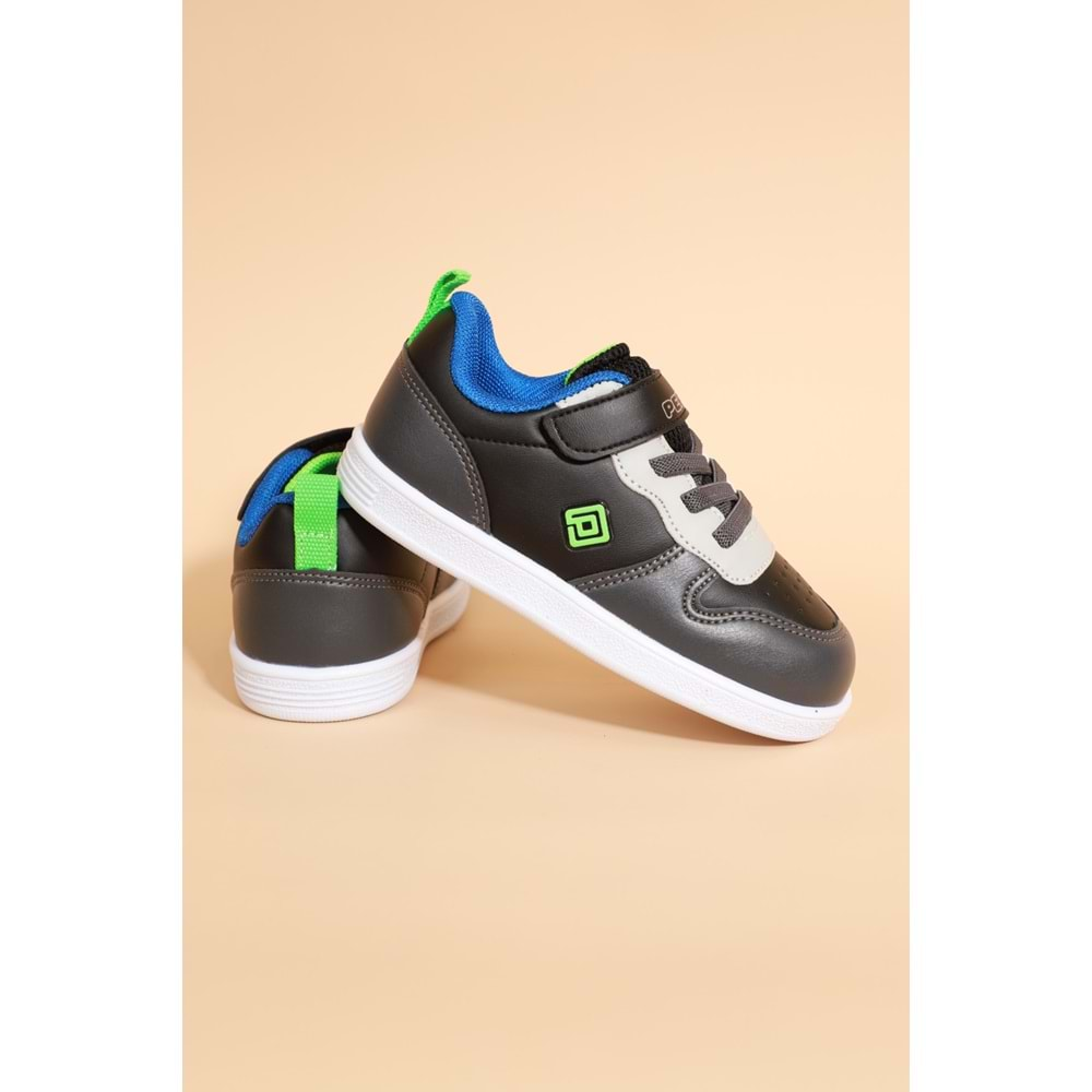 Kidessa 1677 Anatomik Tabanlı Unisex Çocuk Sneakers Ayakkabı - NKT01677-siyah gri-25