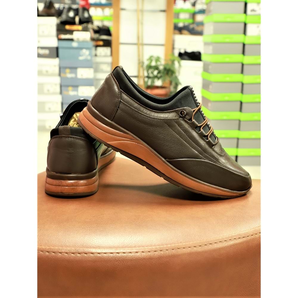 Konfores 1680 Hakiki Deri Anatomik Tabanlı Erkek Günlük Ayakkabı - NKT01680-kahverengi-38