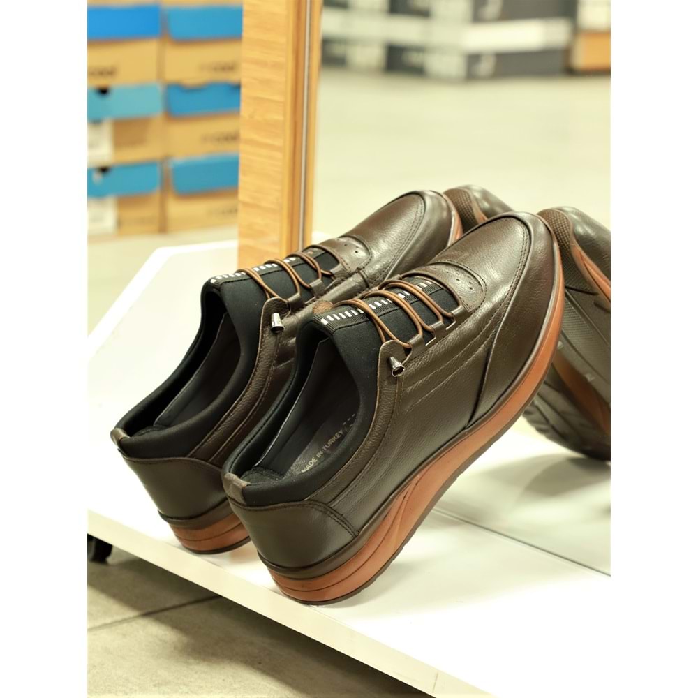 Konfores 1680 Hakiki Deri Anatomik Tabanlı Erkek Günlük Ayakkabı - NKT01680-kahverengi-38