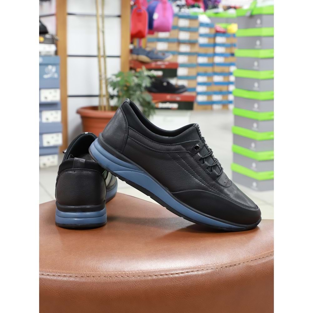 Konfores 1680 Hakiki Deri Anatomik Tabanlı Erkek Günlük Ayakkabı - NKT01680-siyah-38