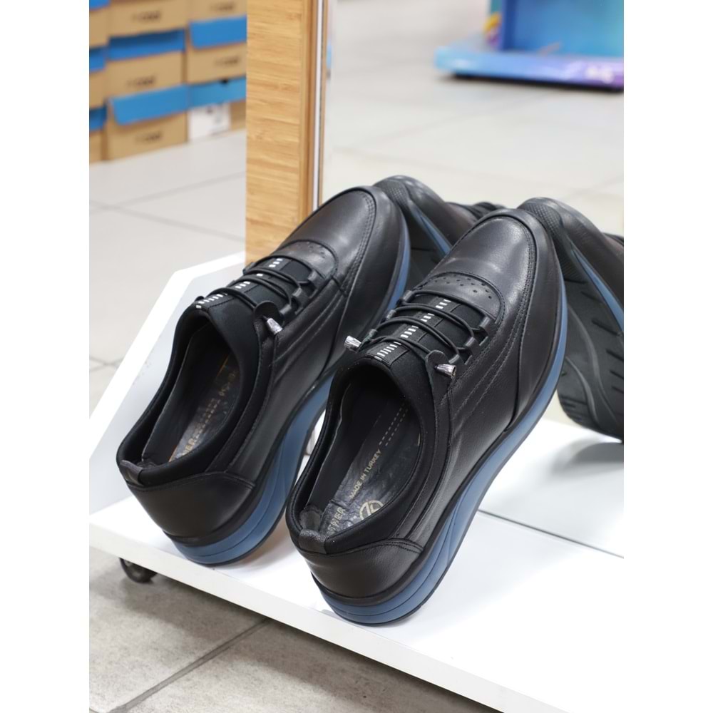 Konfores 1680 Hakiki Deri Anatomik Tabanlı Erkek Günlük Ayakkabı - NKT01680-siyah-38