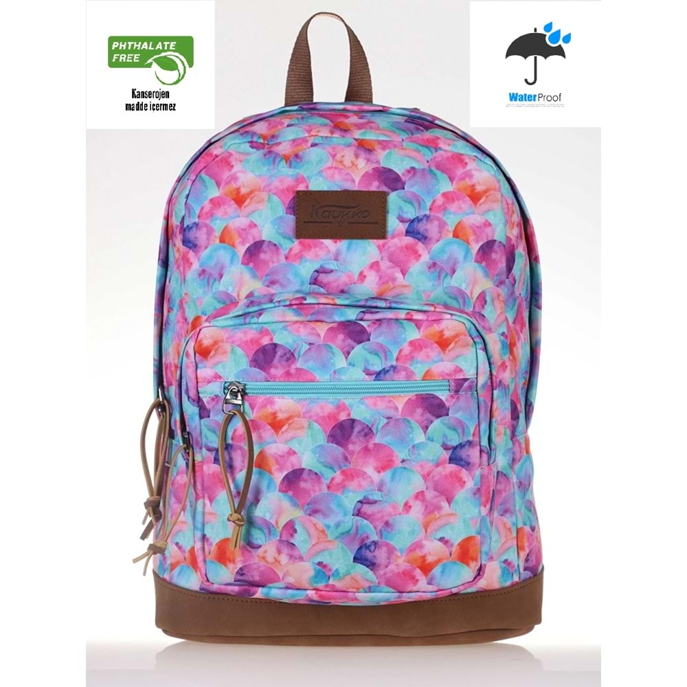 Konfores 1699-Anatomik Sırt Destekli Ortaokul Lise ve Günlük Sırt Çantası - NKT01699-turkuaz-TEK EBAT