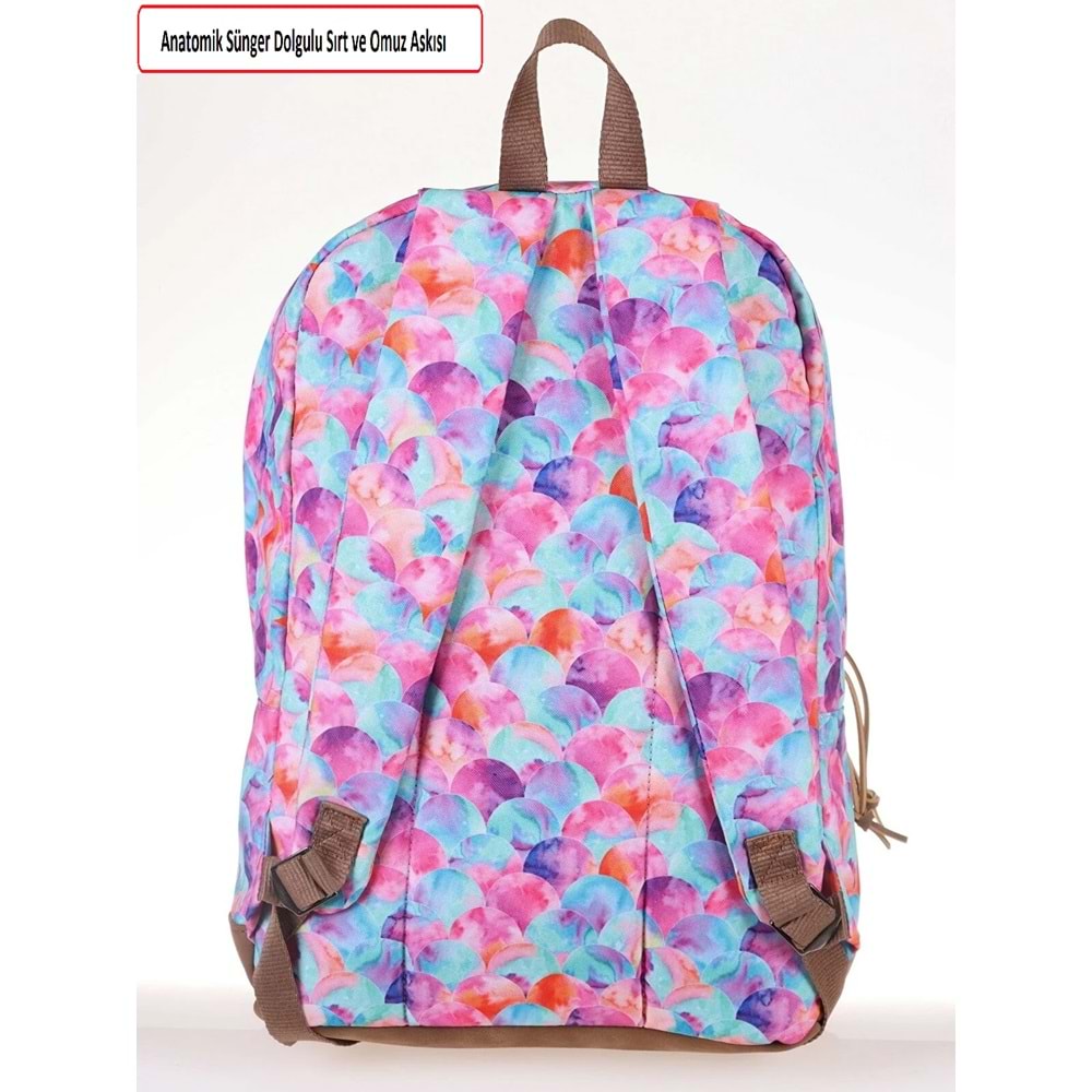 Konfores 1699-Anatomik Sırt Destekli Ortaokul Lise ve Günlük Sırt Çantası - NKT01699-turkuaz-TEK EBAT