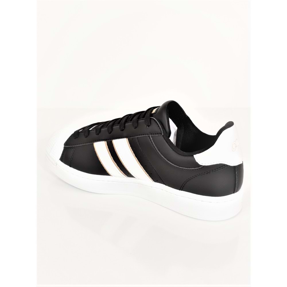 Konfores 1705-28787 Anatomik Tabanlı Unisex Süperstar Modeli Sneakers Ayakkabı - NKT01705-siyah beyaz-40