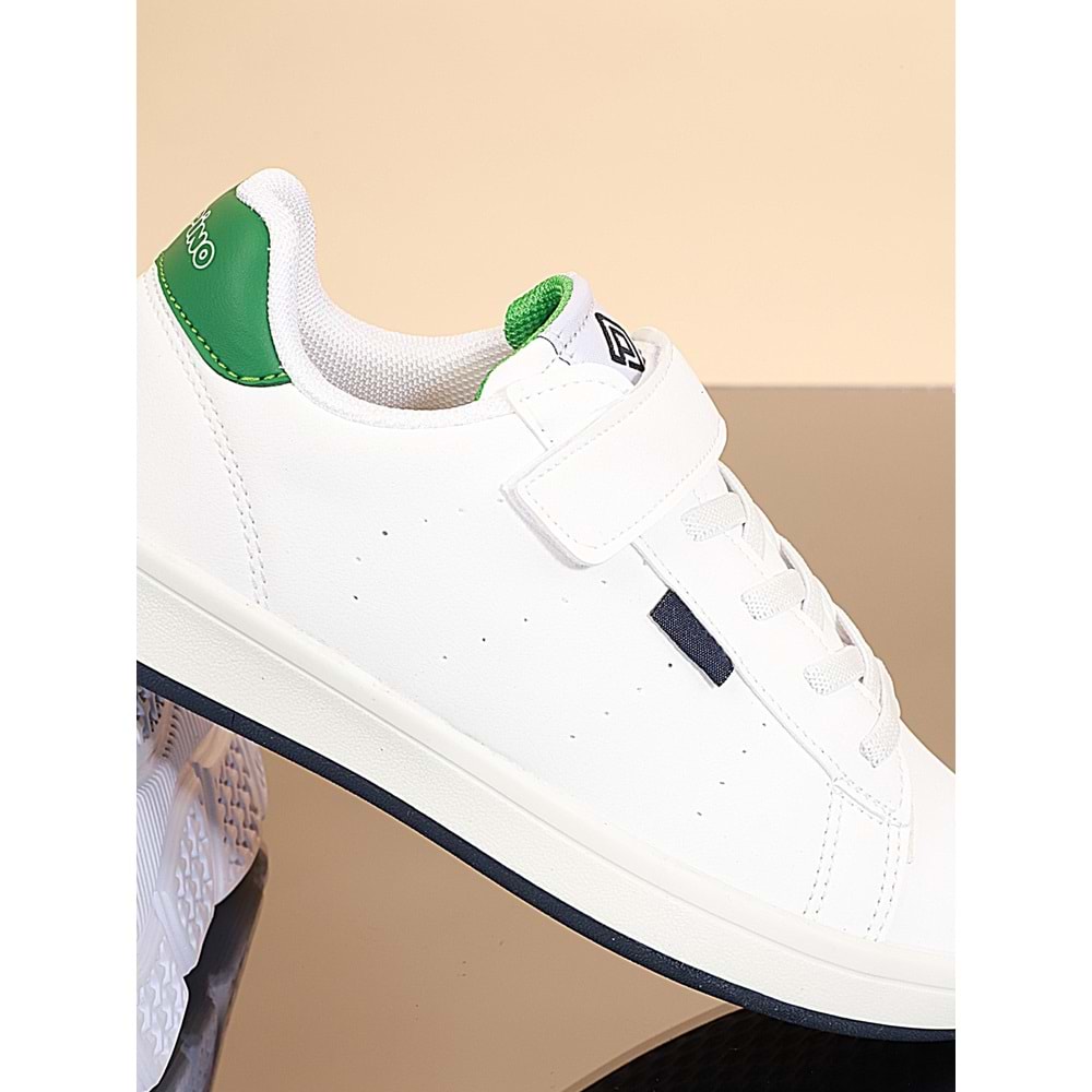 Kidessa 1709 Anatomik Tabanlı Unisex Çocuk Sneakers Günlük Ayakkabı - NKT01709-beyaz yeşil-33